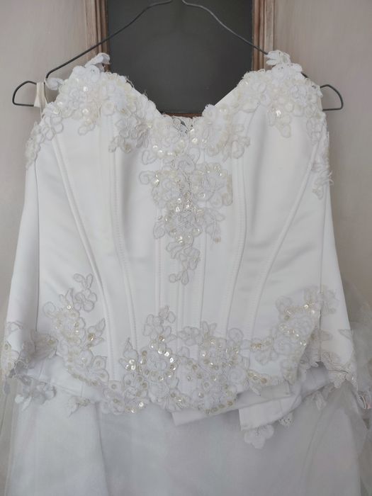 Suknia ślubna spódnica + gorset rozm S 36