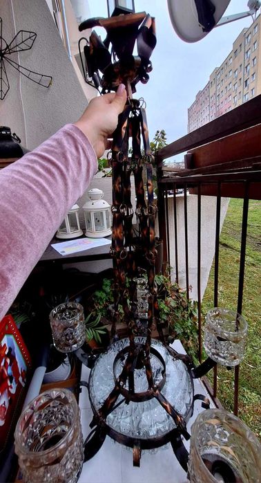 Żyrandol/ Lampa sufitowa wisząca pięcioramienna antyk