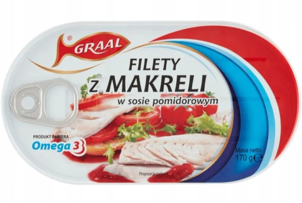 Filety Makreli sos pomidorowy lub olej 170g