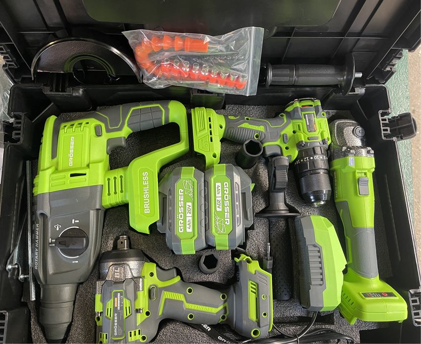 Набір інструментів! Шурп. на 52ни, Перф. 2,8дж, Болг 8000об/хв Гк500нм