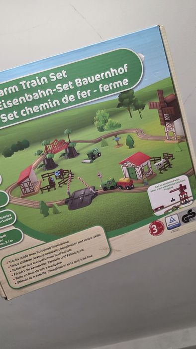 Duży zestaw pociągi farma drewniane playtive