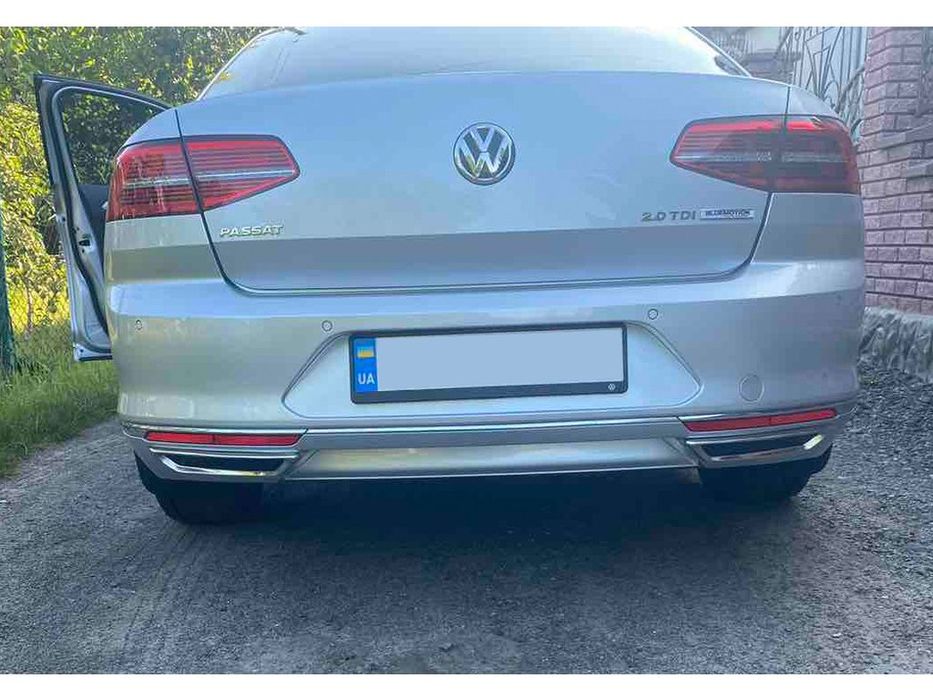 Volkswagen Passat B8 2015-2023 рр. Накладки імітація глушника SD/SW (2015-2018, 2 шт, нерж) Carmos - Турецька сталь