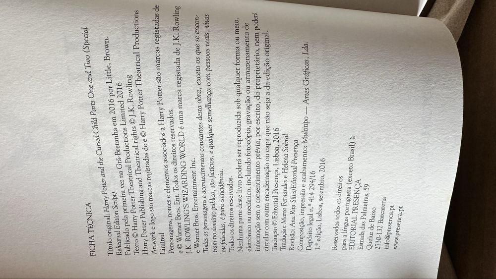 Livro ‘Harry Potter e a criança Amaldiçoada’