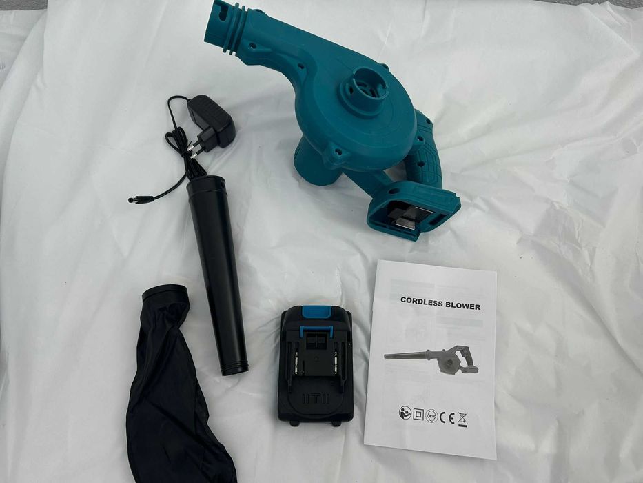 Mini Soprador e Aspirador de Ar Sem Fio Portátil - 20V com Bateria e Acessórios