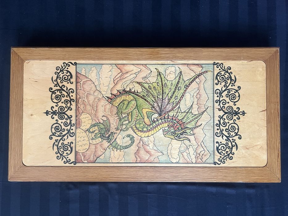 Нарды из натурального дерева с росписью