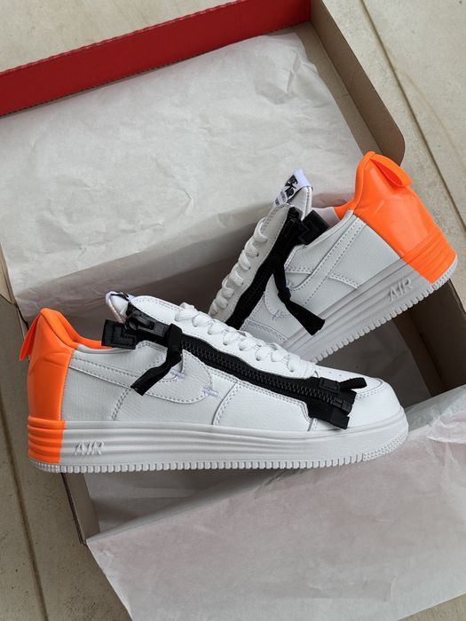 Кросівки Nike Lunar Force Acronym Orange/White •Форси Акронім Оранж Найк Лунар (чорно-оранжавий)