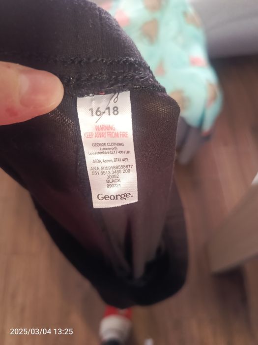 Spodnie czarne od piżamy George 16/18 46/48