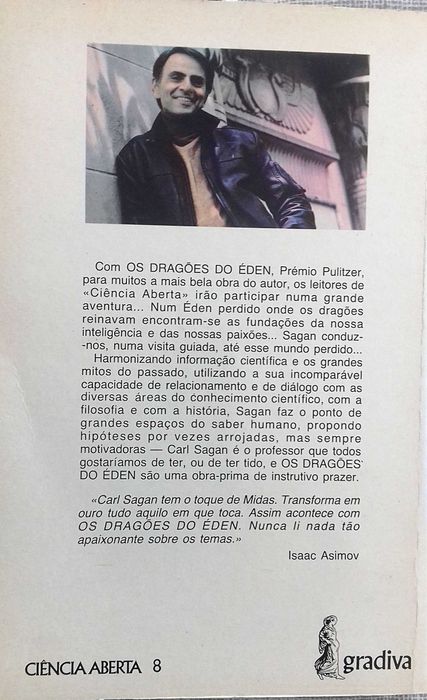 Carl Sagan. Os Dragões do Éden. Prémio Pulitzer. Um clássico moderno