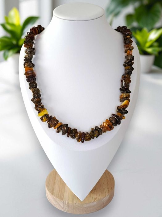 Korale z bursztynu, BURSZTYN bałtycki bryłeczki polerowane miks #1054