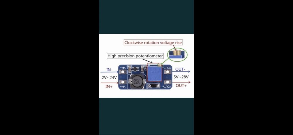 MT3608 DC-DC регульований імпульс модуль 2A постійного струму