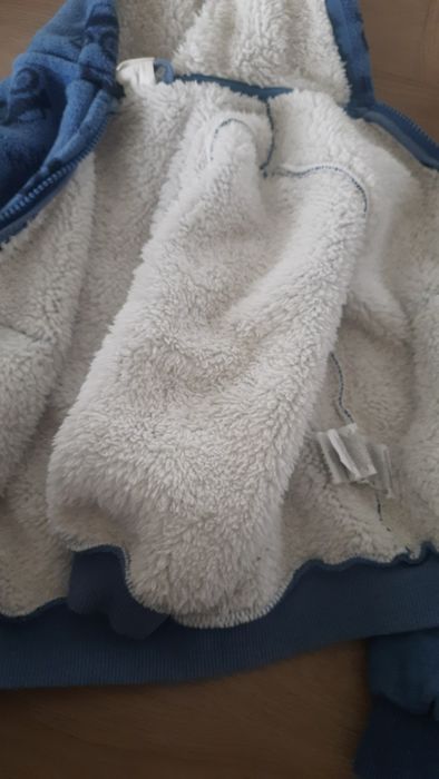 Ciepła pluszowa kurteczka/ kurtka chlopiec 92