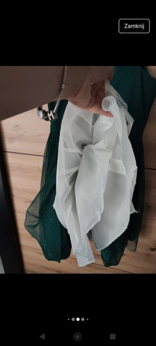 Sukienka brokatowa błyszcząca zielona