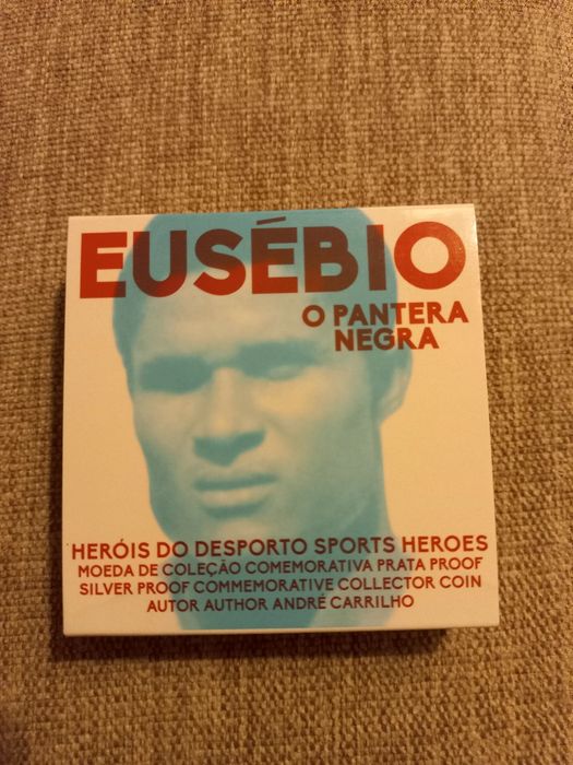 Moeda prata proof Eusébio