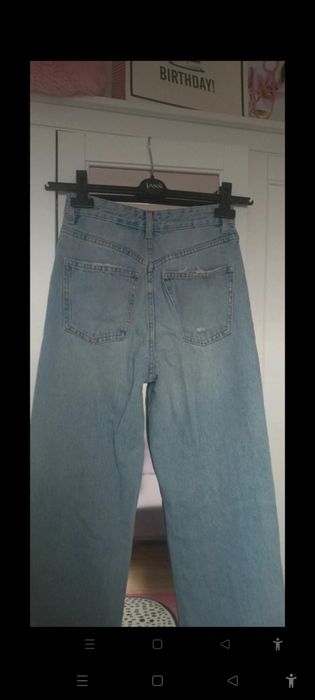 Jeansy szerokie zara roz 34/xs
