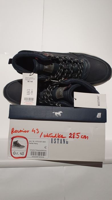 Buty męskie nowe Mustang w rozmiarze 43