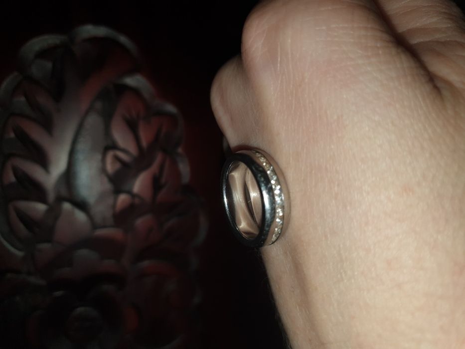 Obraczka Kruk z cyrkoniami