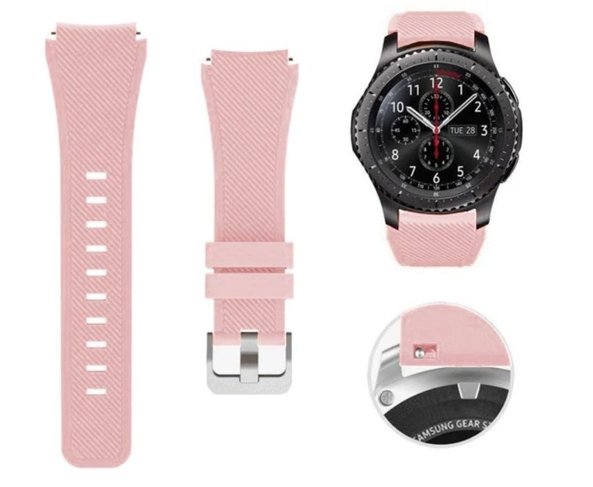 Bracelete Silicone Rosa 22mm