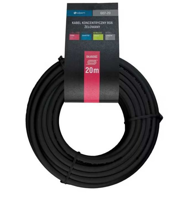 Przewód koncentryczny DPM Solid RG6 CU 20 m