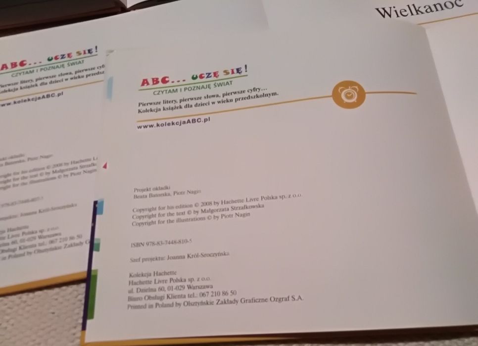 Książeczki ABC Zegar, Kalendarz, Dzień i noc, Wielkanoc