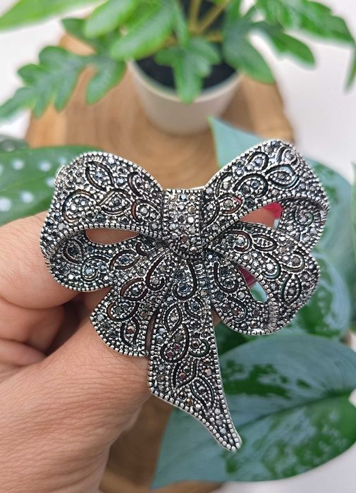 Nowa ekskluzywna broszka duża kokarda plus gratis, prezent dla niej