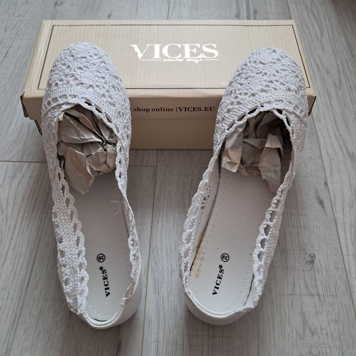 Baleriny koronkowe ażurowe rozm.39