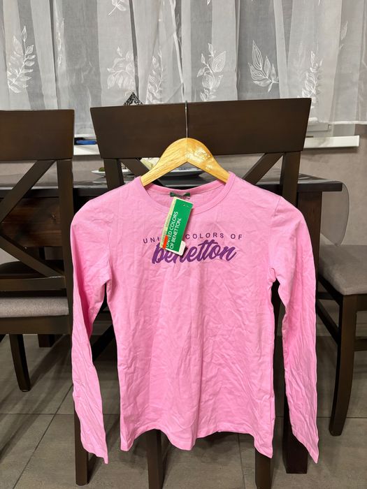 Benetton реглан новий рожевий 12-14 років лонгслів лонг