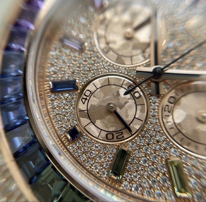 Часы Rolex. Rose gold/diamonds/sapphires. Clone.