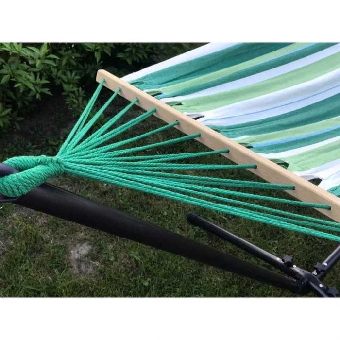 Super! Hamak ogrodowy Ze Stelażem Mocny XXL 110x290 cm + Pokrowiec