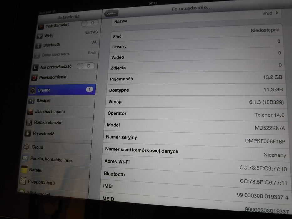 Tablet iPAD Model A1460  Z ETUI