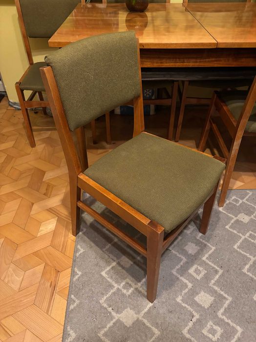 Stół rozkładany PRL + 6 krzeseł