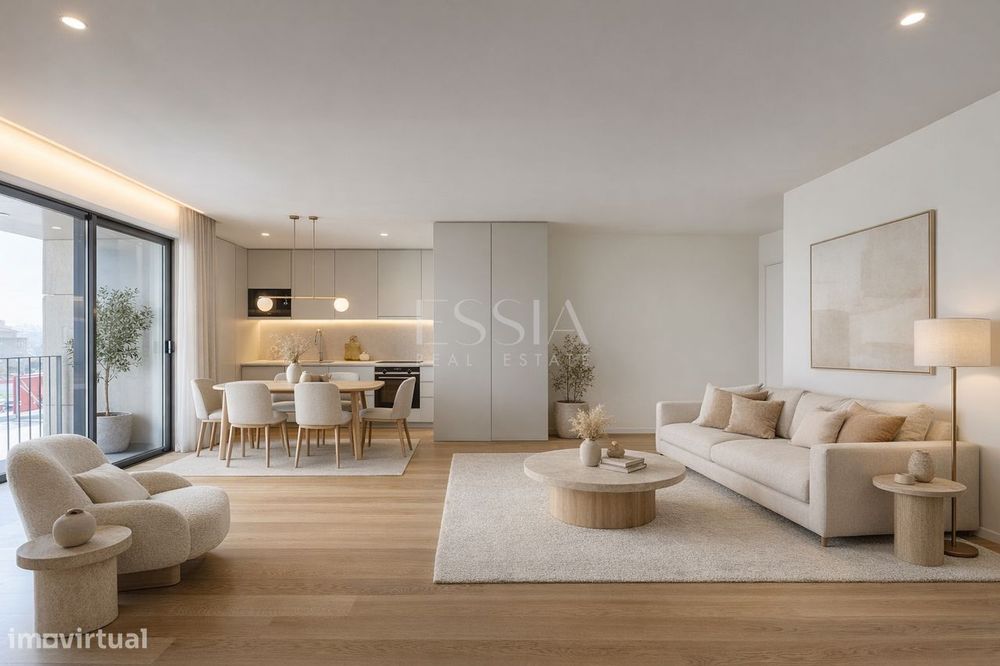 T2 Novo com Varanda em Condomínio com Piscina em Canidelo