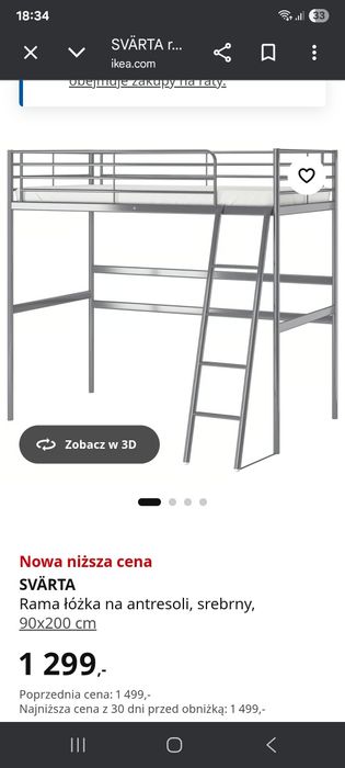 Łóżko piętrowe pojedyncze