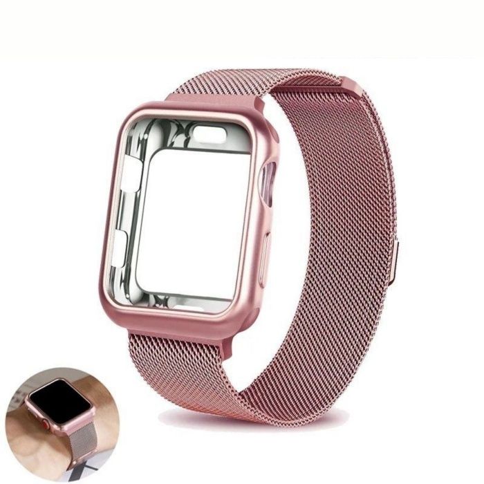 Ремінець Міланська петля + чохол для Apple Watch series 8-1 ремешок