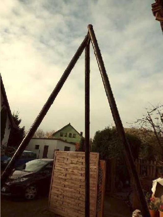 trójnóg wieża do budowy studni z kręgów betonowych