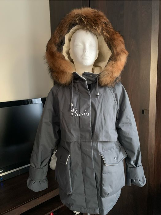 Kurtka puchowa z jenotem naturalnym