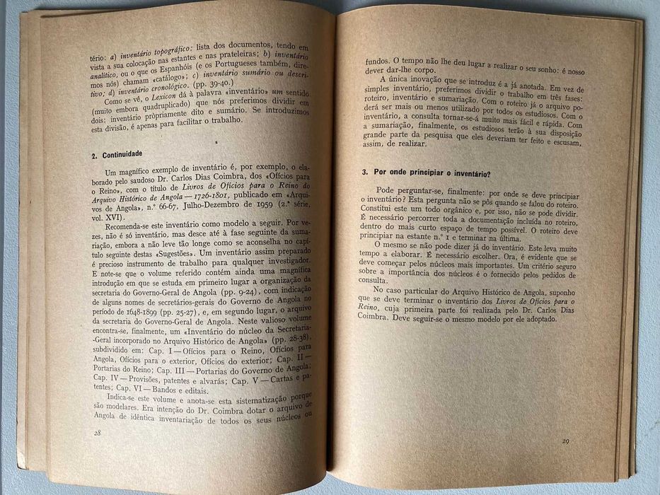 Sugestões Práticas para a Arrumação do Arquivo Histórico de Angola, de A. da Silva Rego