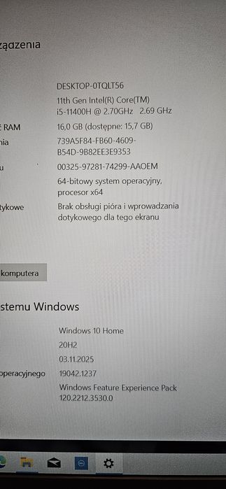 Laptop DELL  G15 5511 NOWY