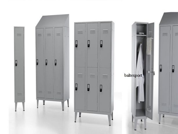 Vestiário Duplo Metálico | 1900x600x500mm Cacifos 2 Portas Cinza Novo