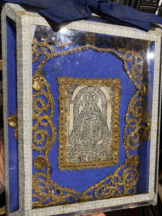 Registo Religioso Antigo Arte Sacra 24,5 cm Fio de ouro