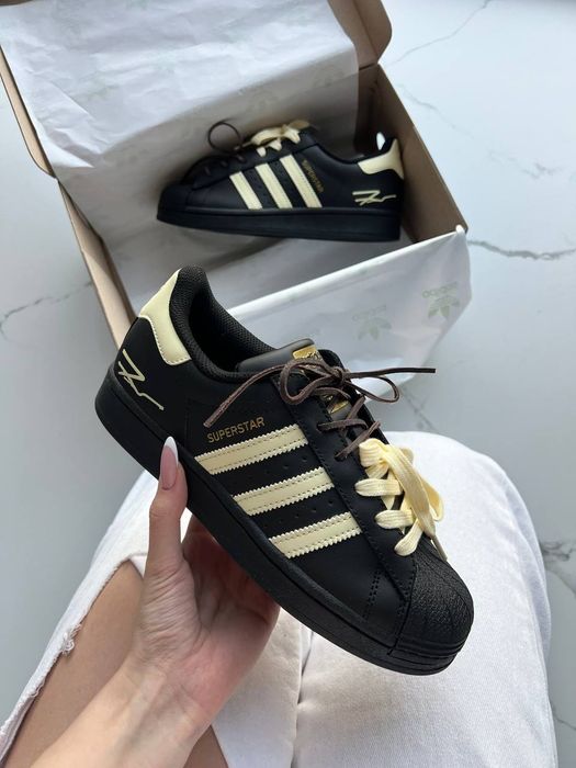 Adidas Superstar Custom Laces Black Yellow