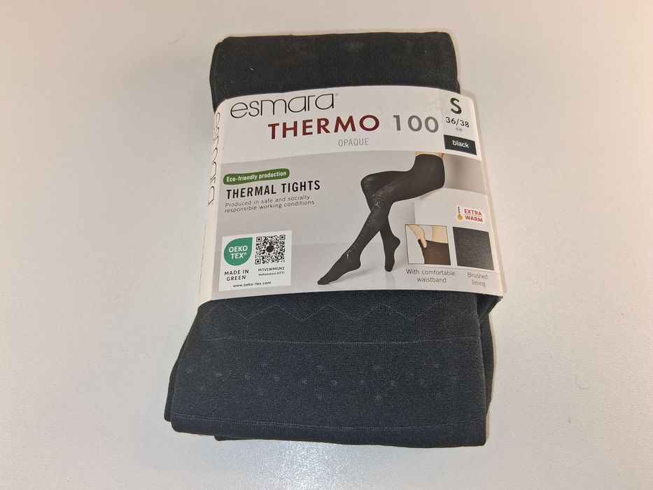 A125 Esmara THERMO 100 Opaque ThermalTights Rajstopy Termiczne S 36/38