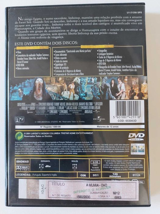A Múmia - DVD Edição Especial 2 Discos.