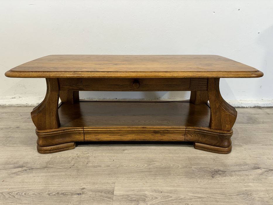 Solidna ława dębowa z szufladą