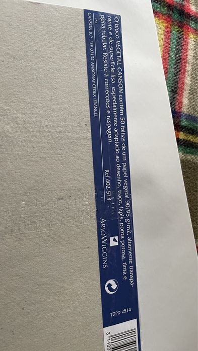 Blocos de folhas papel vegetal desenho