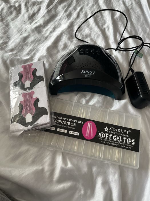 лампа, типсы и формы для наращивания