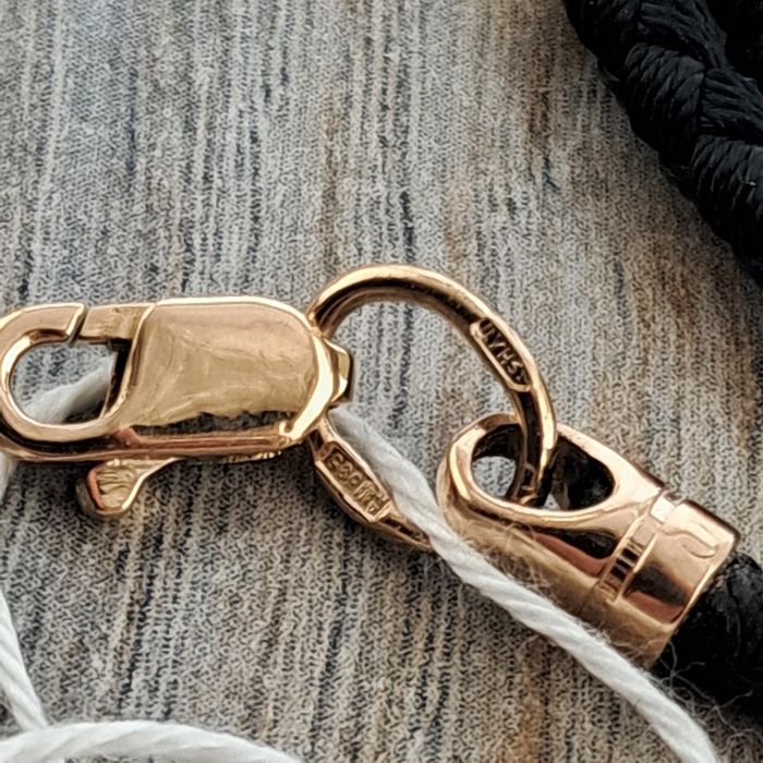 ‼ Шнурок с золотом с золотыми вставками 4,52 гр Золотая цепочка Золото