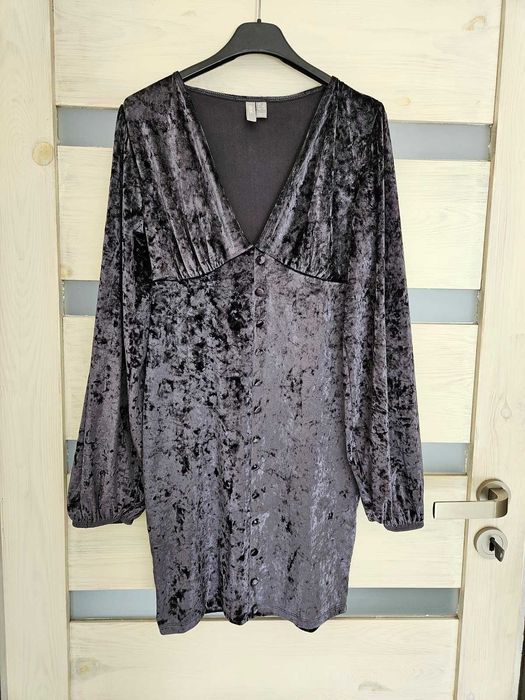 sukienka asos retro vintage guziki welur 36 S