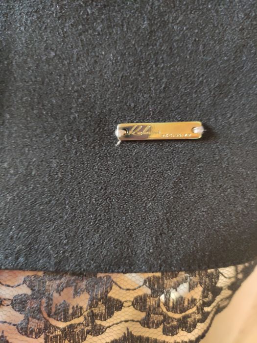 Sukienka czarna z koronką Kalami Exclusive r.46