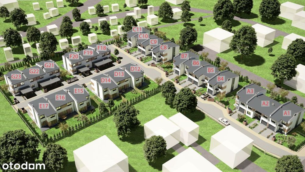 Tychy, ul. Wąska - Dwie ostatnie wolne szeregówki z dużymi ogrodami