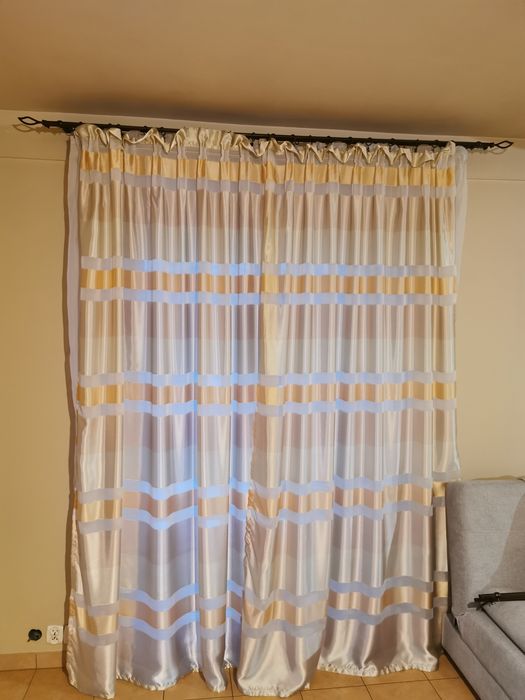 5x karnisz z zasłonami i firankami 250cm wysokość